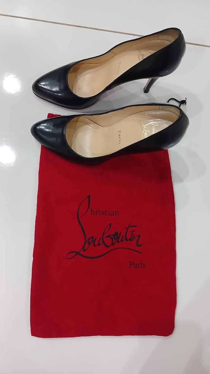 Escarpins Christian Louboutin "Décolleté 868" en Cuir Jazz 38,5 - Semelles neuves (Minuit moins 7)