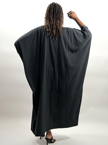 Black dress with a front slit