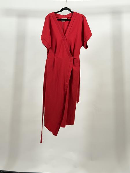 Red wrap dress