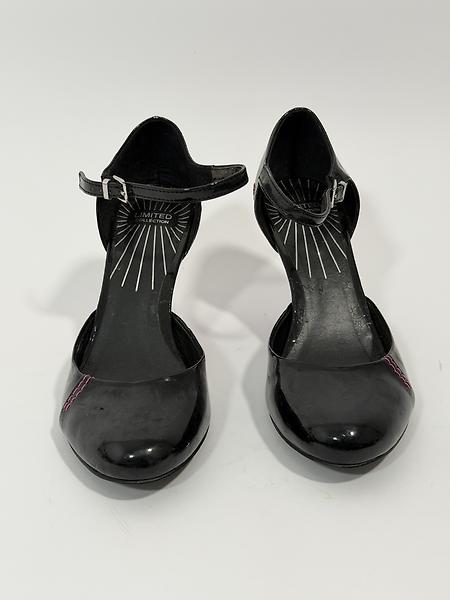 pink and black pumps