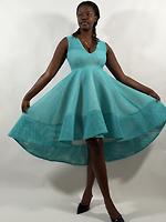 Robe perforée bleue - Photo 2