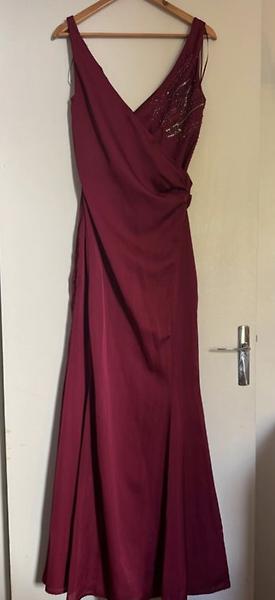 Burgundy evening dress