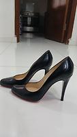 Escarpins Christian Louboutin "Décolleté 868" en Cuir Jazz 38,5 - Semelles neuves (Minuit moins 7) - Photo 4